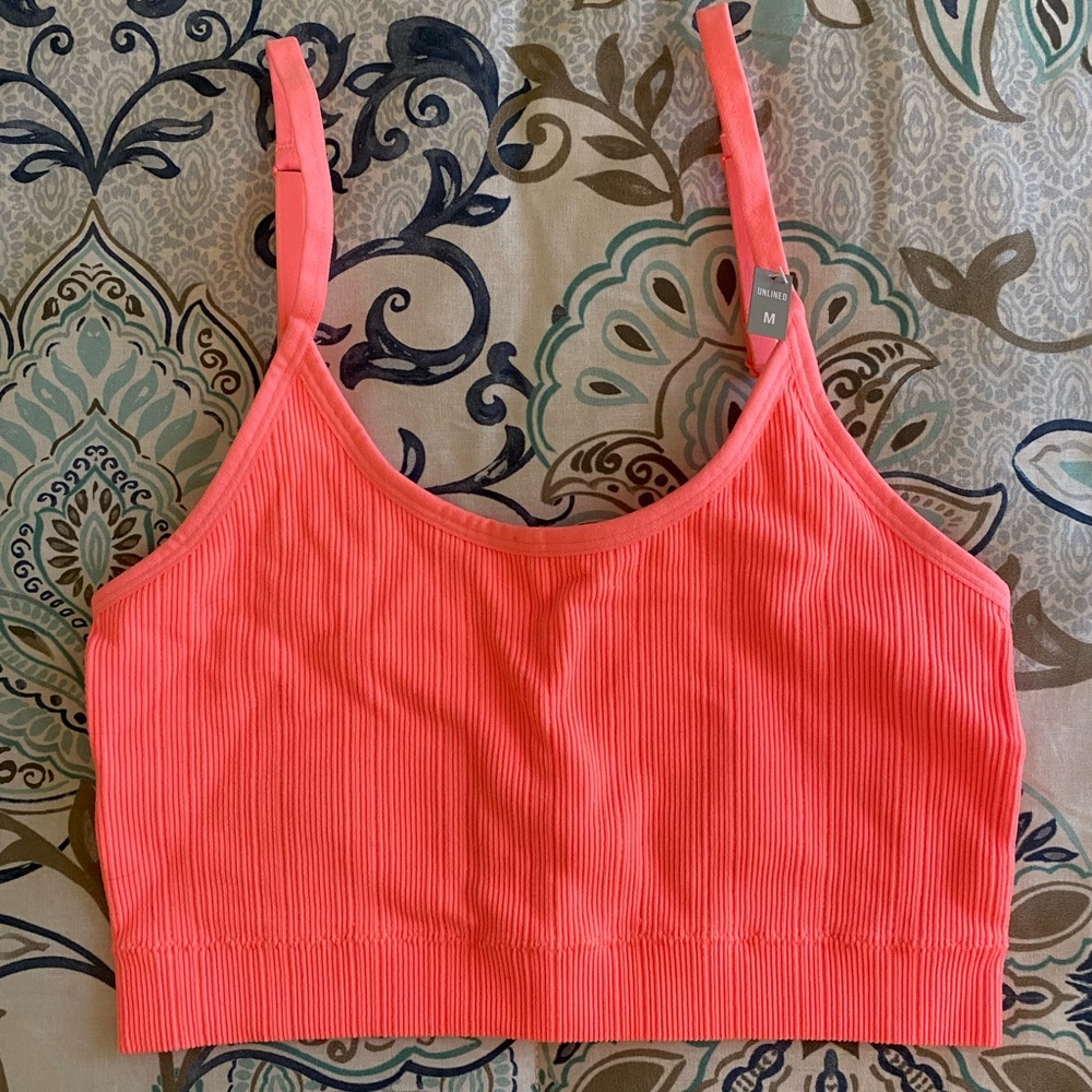 NWT VS Pink neon coral orange bralette size medium